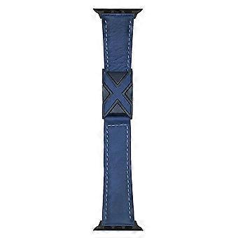Correa de reloj de cuero genuino para Apple Watch Series 10, 9, 8, 7, SE, 6, 5, 4, 3, 2, 1, 42 mm, 41 mm, 40 mm, correa de 38 mm con cierre magnético con hebilla en X