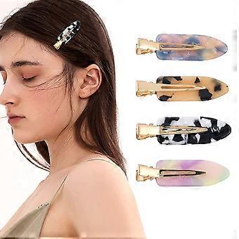 4Pcs No Crease Hair Clips for Styling No Bend Hair Clip Acrylic Resin Flat Hair Barrettes for Makeup, Hair Styling Accessories for Women/Girls(Multipl