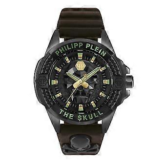 Philipp Plein Men's Watch Analog Quartz $KULL gun PWAAA0421 Leather
