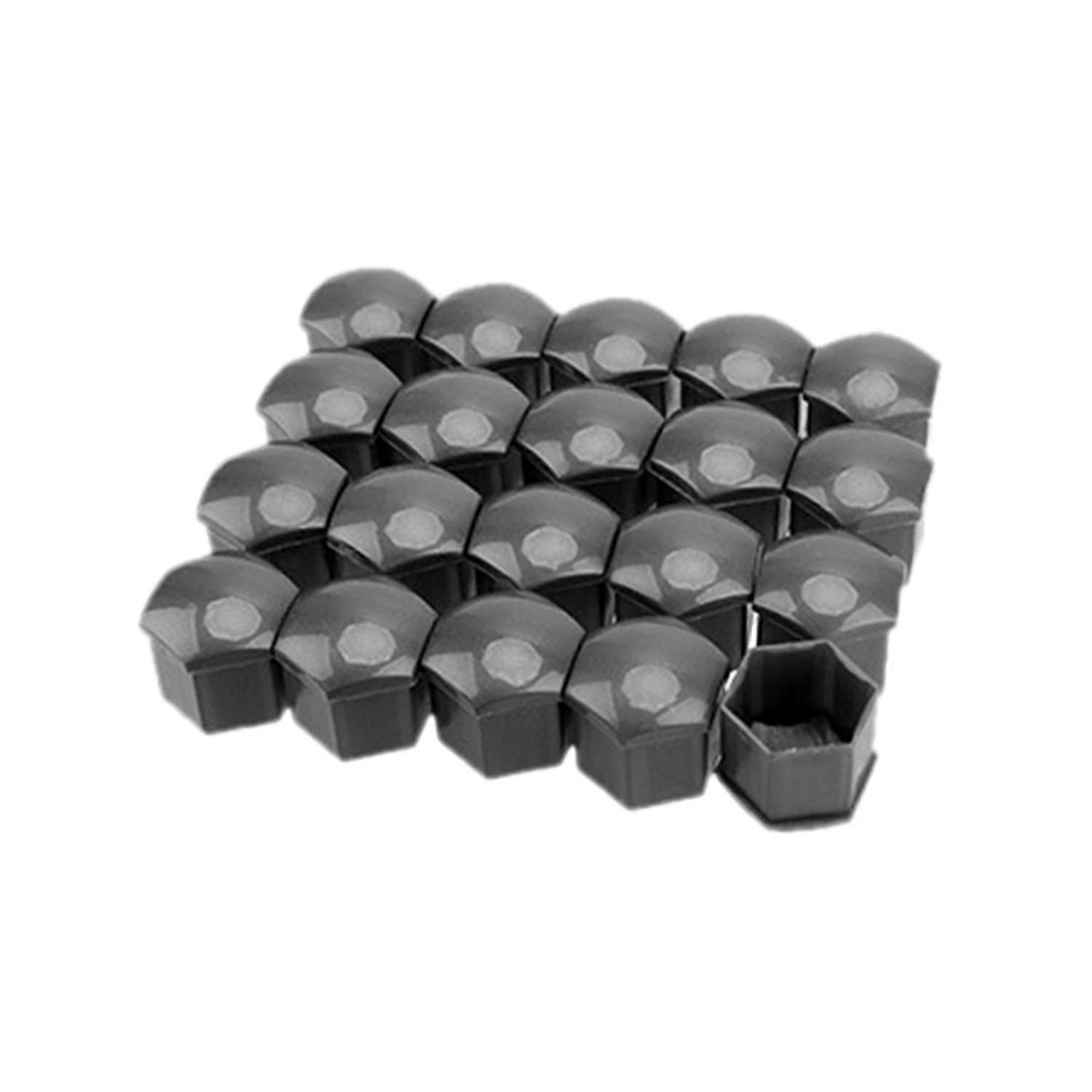20 pièces de cache-écrous de moyeu de roue de voiture, anti-poussière, décoratif, à clipser, en plastique ABS gris, 19 mm/0,75 po [MI]