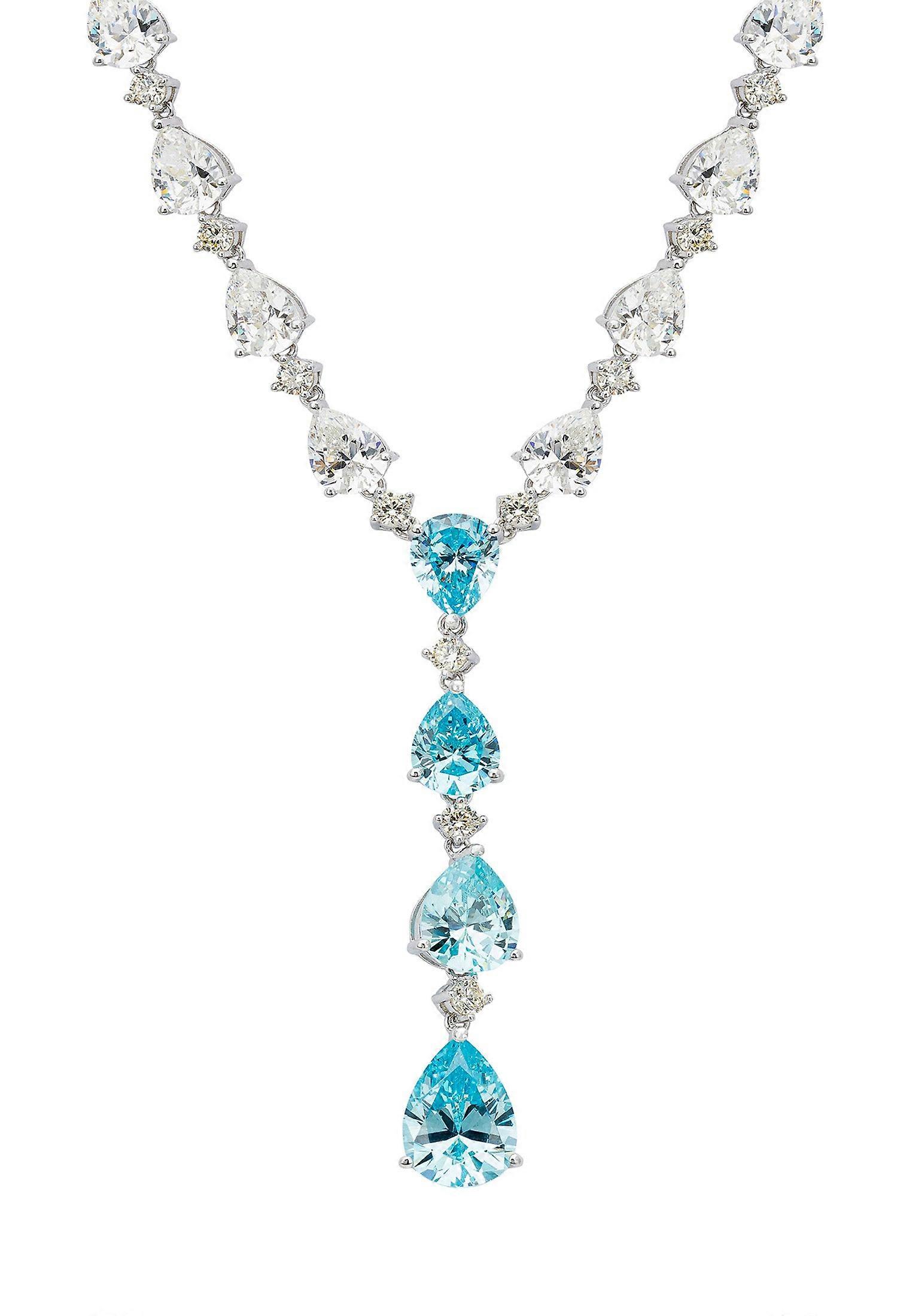 Elizabeth Statement Necklace Blue Topaz Silver for Women