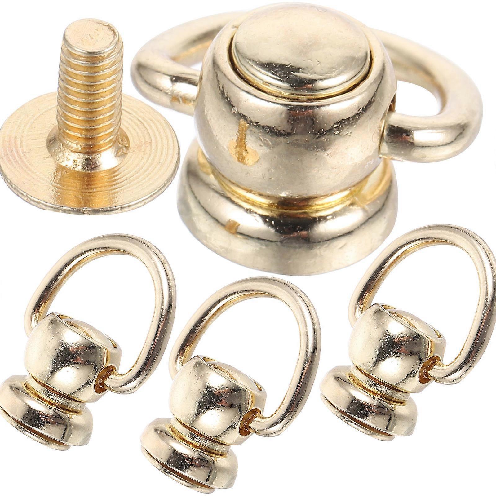 4Pcs Rotatable Rivet Stud D Rings Multi-function D Rings Rotating Backpack Purse Accessories