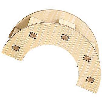 Beige Hamsterbrücke aus Holz mit Kletterleiter und Spielzeug