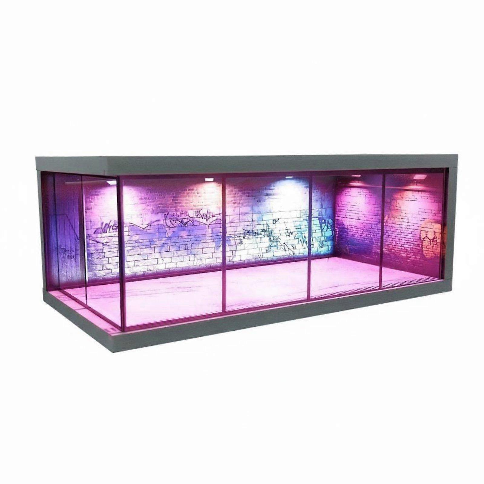 1:64 Scale Model Car Display USB Powered LED Lighted Diorama Case Dustproof