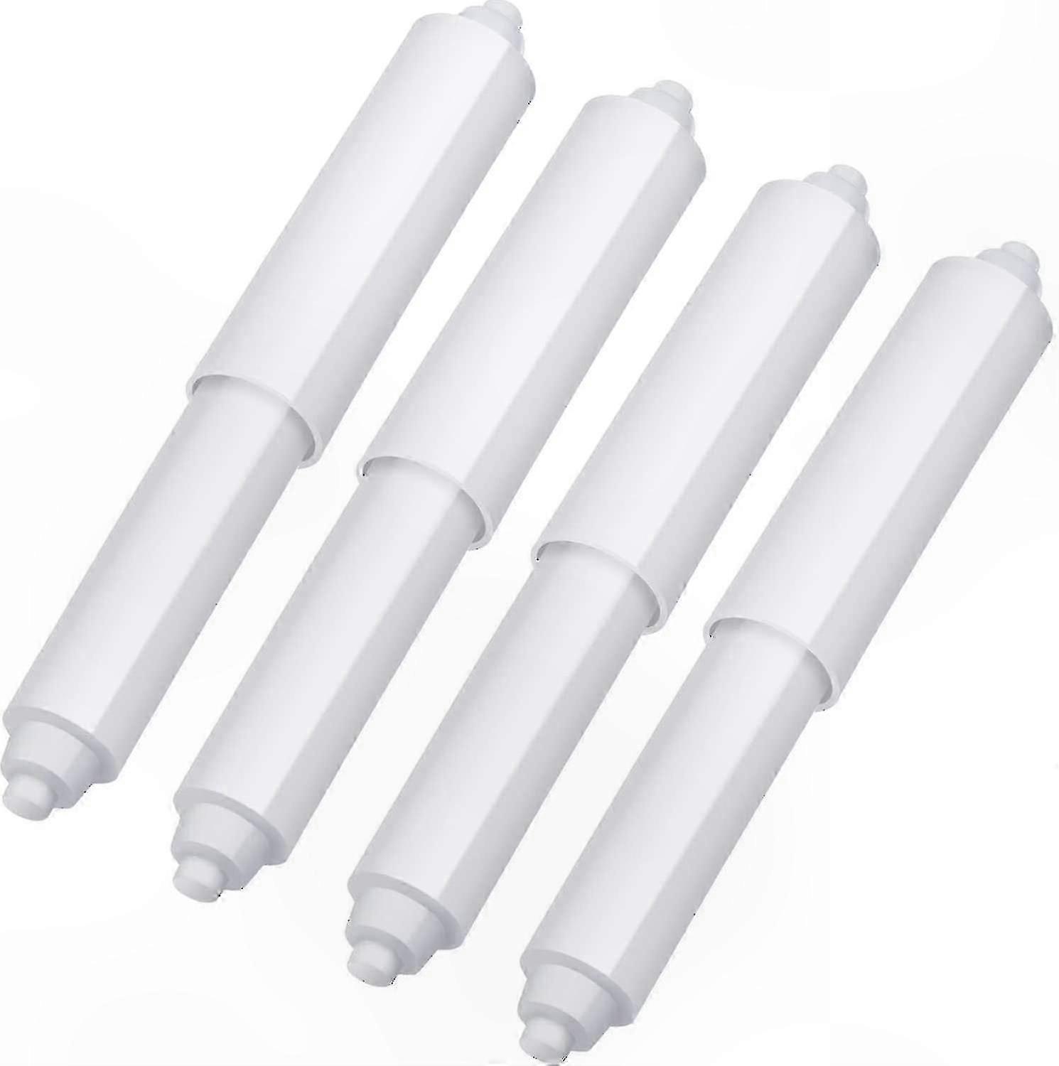 White Plastic Spring-Loaded Roller Inserts compatible with Toilet Paper Holders (4 Pack)