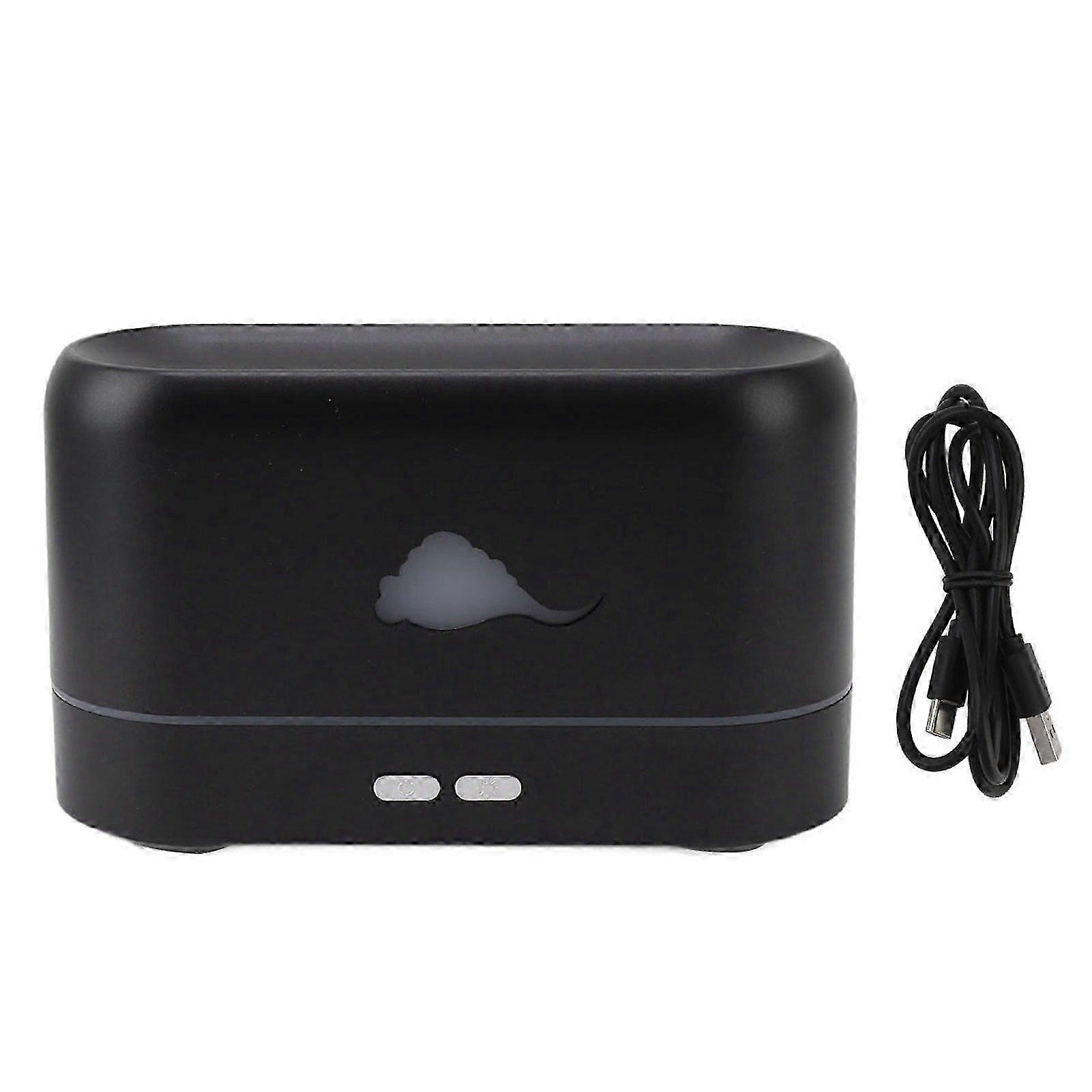 Humidifier Aroma Diffuser Flame Pattern Light Bluetooth Speaker Home Decoration compatible with Room Black
