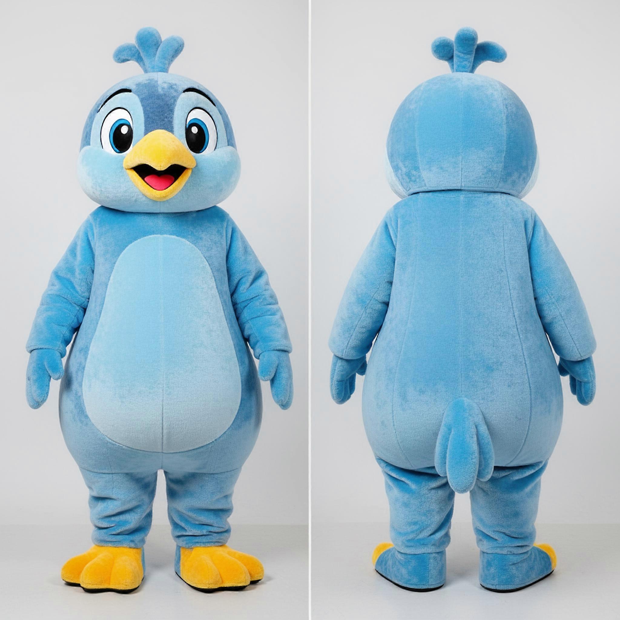 MASTICOT Sky Blue Feathered Quail Mascot