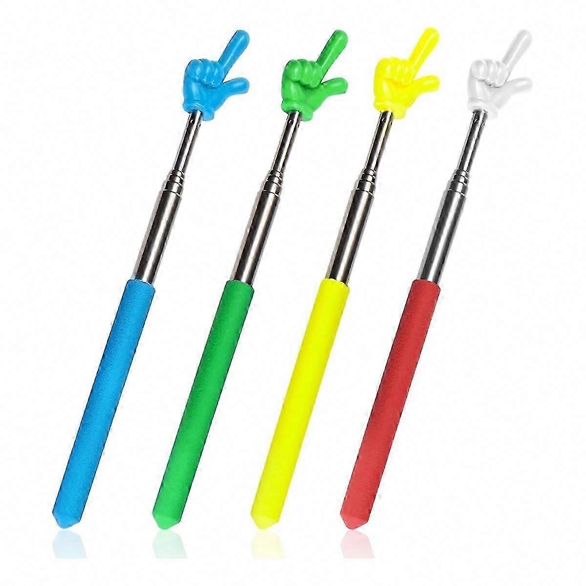 4 Pcs Teacher Pointer Stick Telescoping Hand Pointer Retractable Pointer Finger Reading Aid for Pres