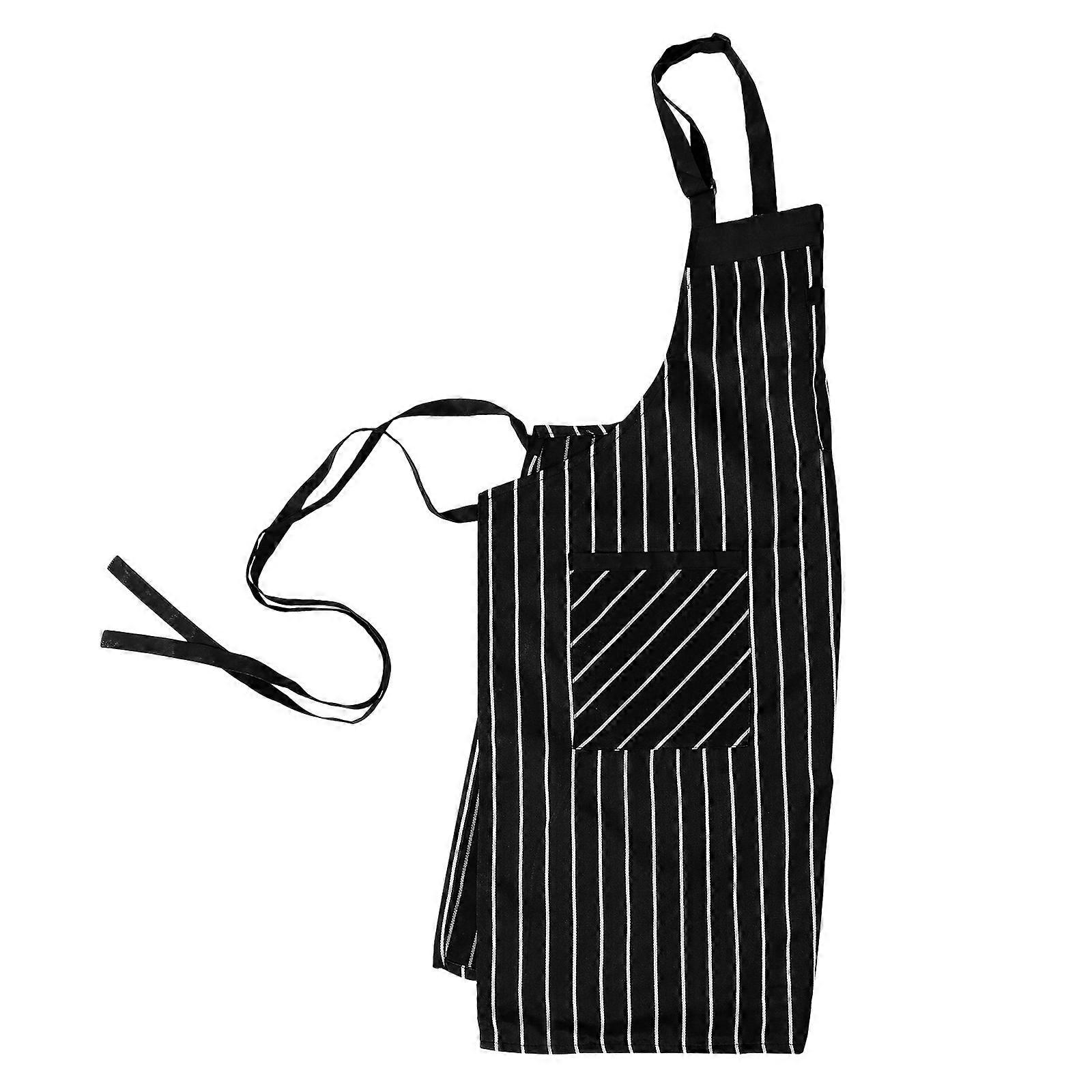Cooking Chef Apron with Adjustable Neck Strap 5Pcs Black Set