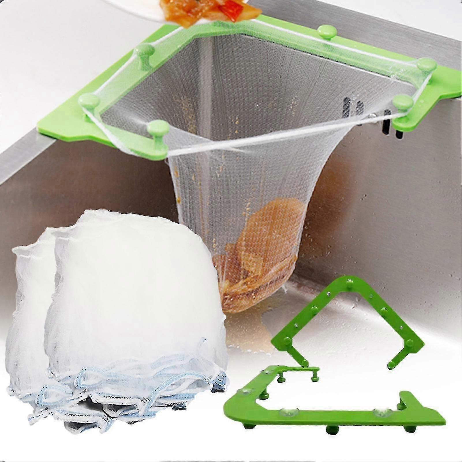 Kitchen Triangular Sink Strainer Drain Vegetable Fruit Drainer Basket Suction Cup Rack For Kitchen Storage Sink Filter Shelf