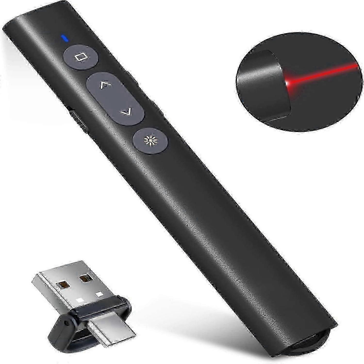 USB-A/USB-C Presentation Clicker compatible with PowerPoint Presentations Pointer, Wireless