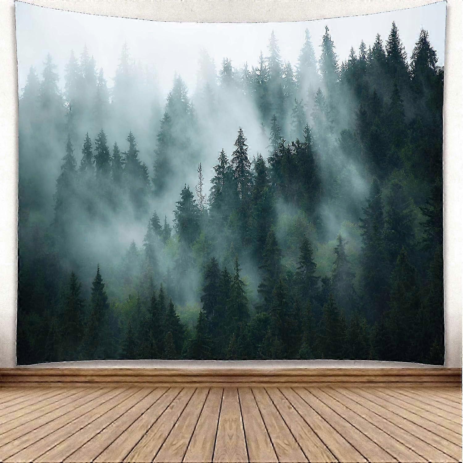 Digital Print Wall Tapestry Green Trees
