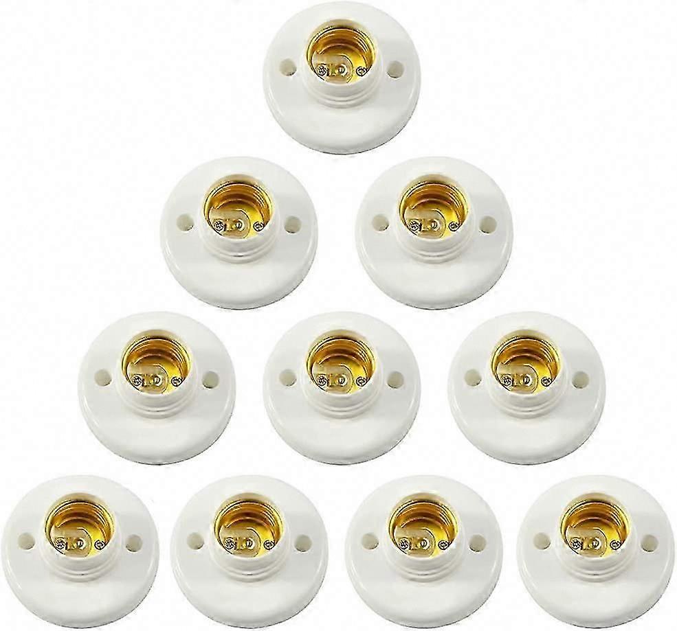 E27 Plastic Screw Socket Wall Mount LED Bulb Holder Adapter Bracket 10PCS