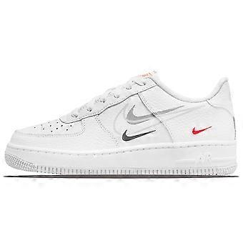 Nike Air Force 1 Low Multi-Swoosh White Particle Grey Photon Dust Bright Crimson GS DO6486-100