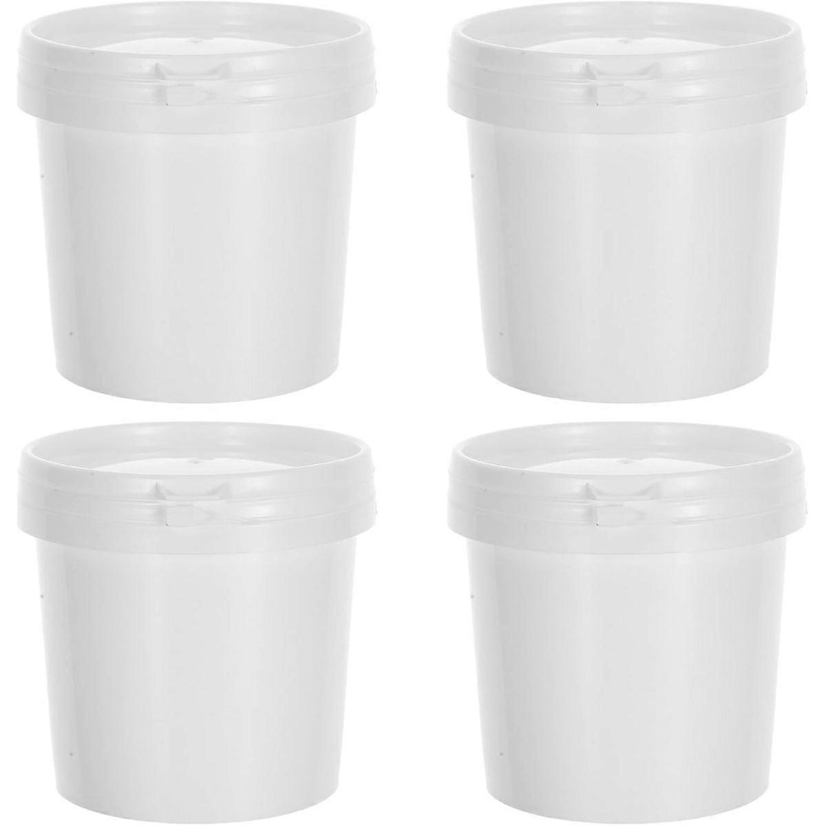 Bucket 4pcs White Plastic Pail 500ml Secure Seal