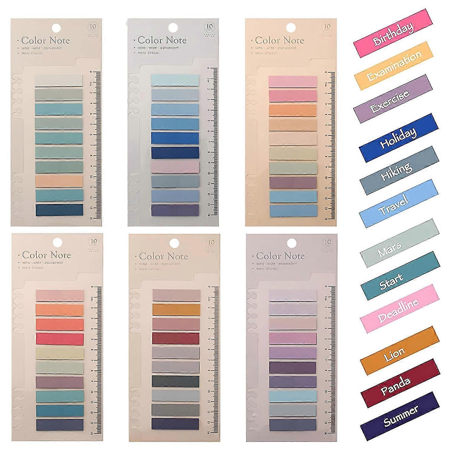 Repositionable Transparent Sticky Tabs Writable Morandi Page Markers