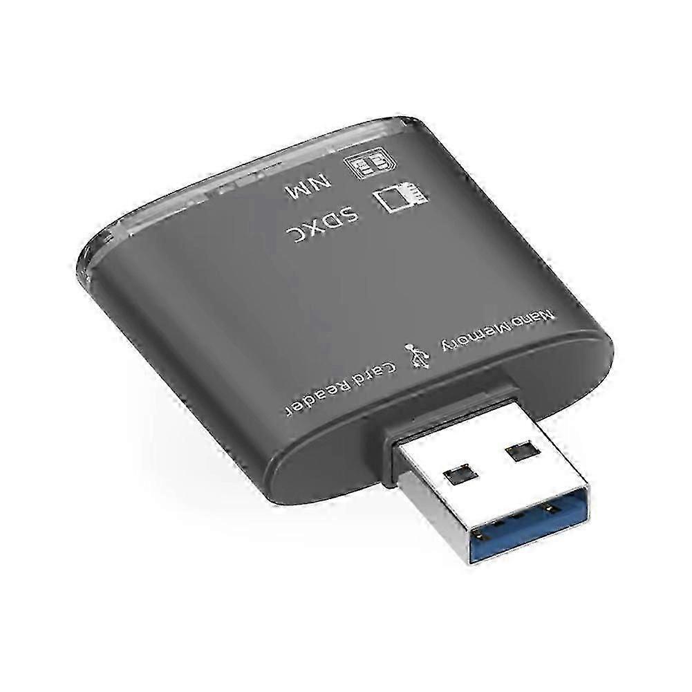 Hardware USB 3.0 card reader compatible with NM Nano memory cards. Write adapter. Good quality.