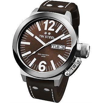 R.tw steel 45mm ceo esf.choc.skin choc. Analog Man Quartz Watch with CE1009 Cowskin Bracelet