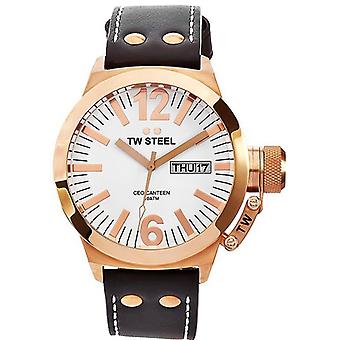 Regarder tw steel ceo 45mm chap.esf.bl. Analog Man Quartz Watch avec ce1017 Cowskin Bracelet