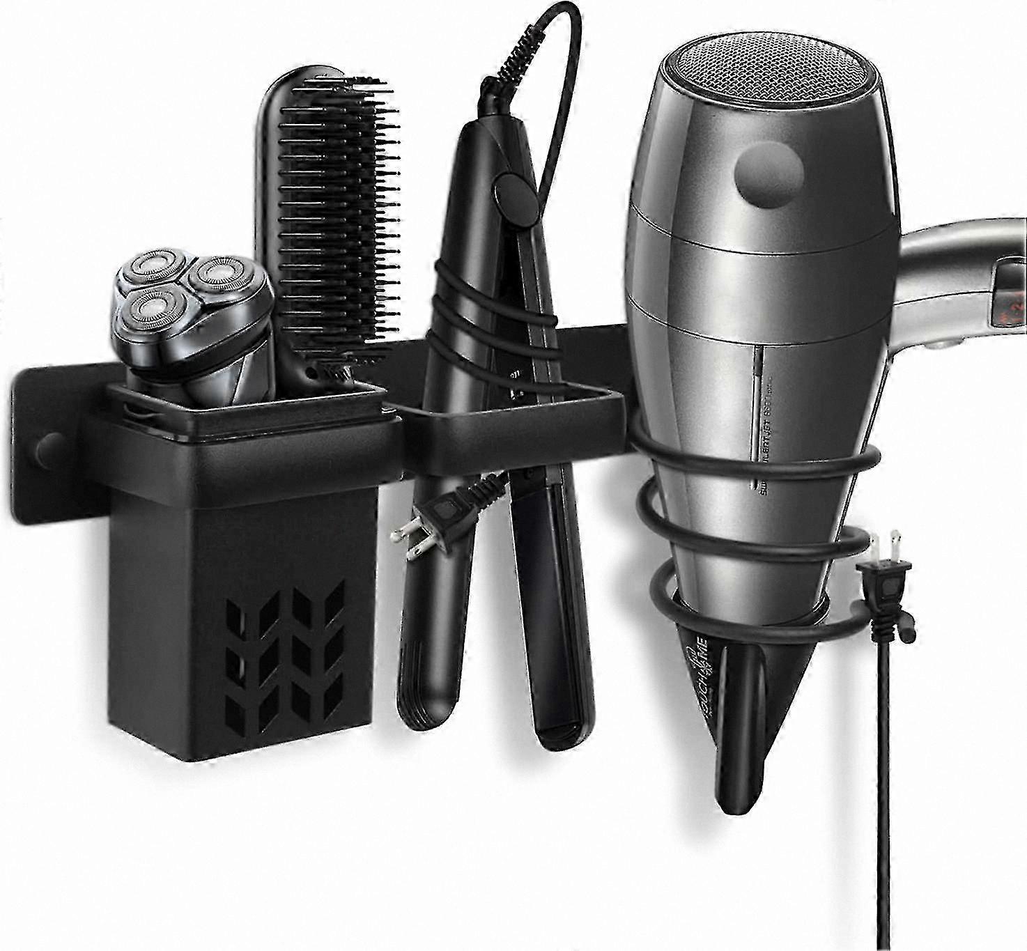 Multi-Function Storage Rack - Wall-Mounted Hair Dryer Rack & Bathroom Tool Rack