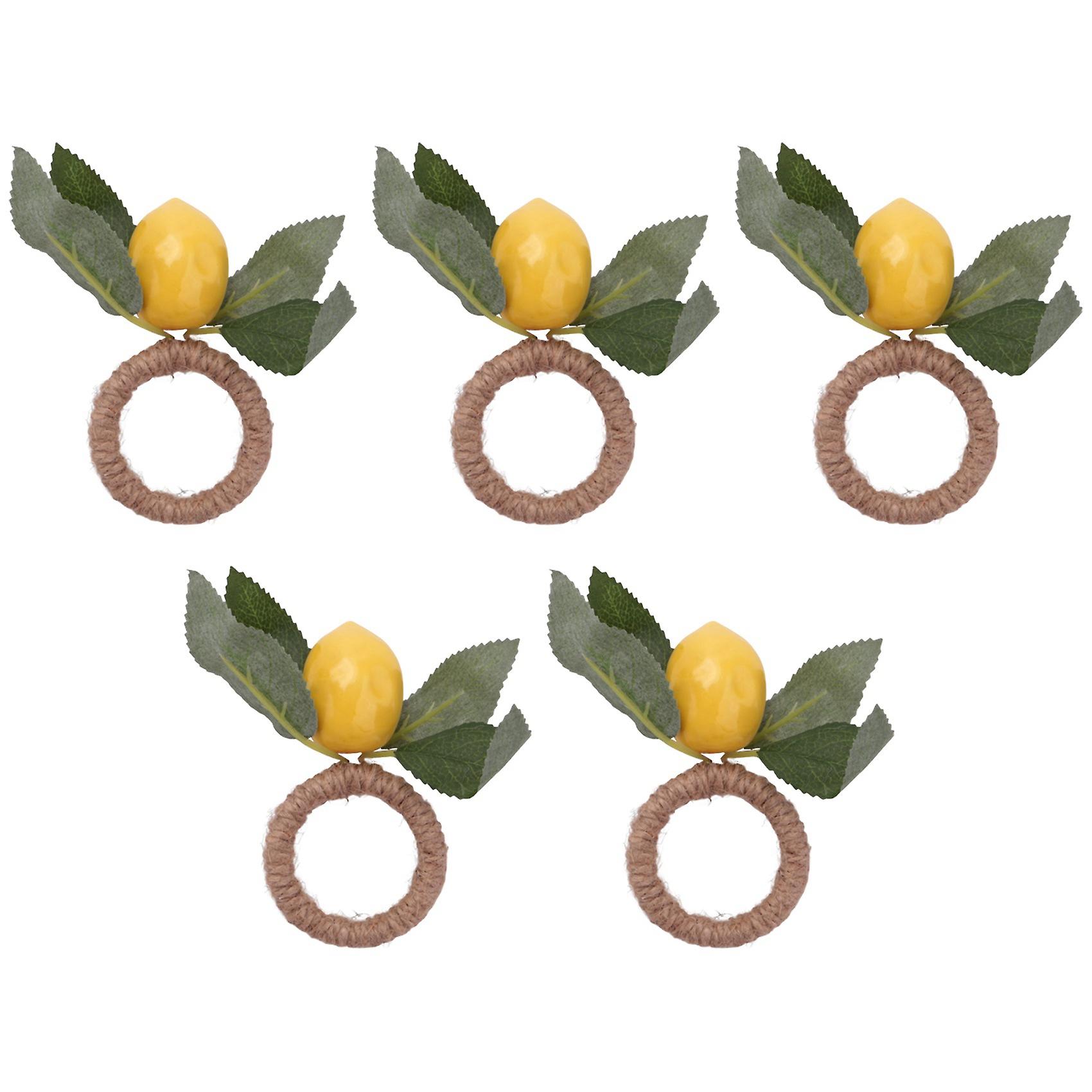 Lemon Napkin Rings Set,Lemon Vine Napkin Rings,Dinning Table Setting Napkin Holder ,Dining Table, D
