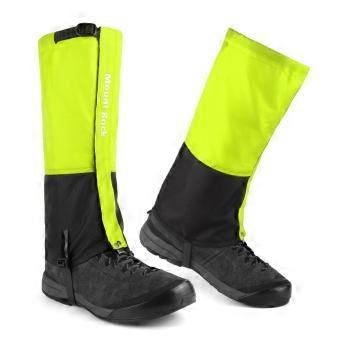 Waterproof Hiking Gaiters with ColdResistant TPU Straps, HiVis Green Nylon Boot Gaiters for Skiing and Hiking, M