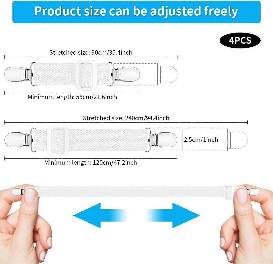 Bed Sheet Clips - Bed Sheet Straps Fasteners Set