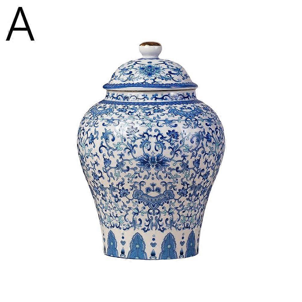 Blue White Ceramic Decor Jar