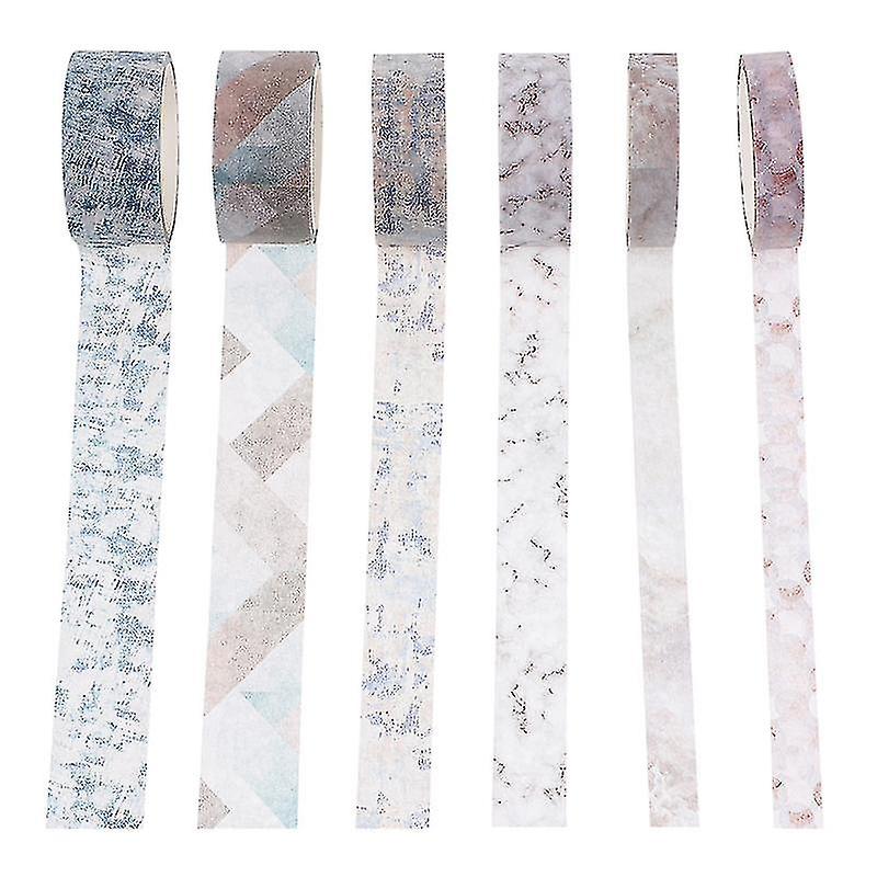6 Rolls Washi Tape Set Decorative Texture Washi Masking Tape For Arts Craft