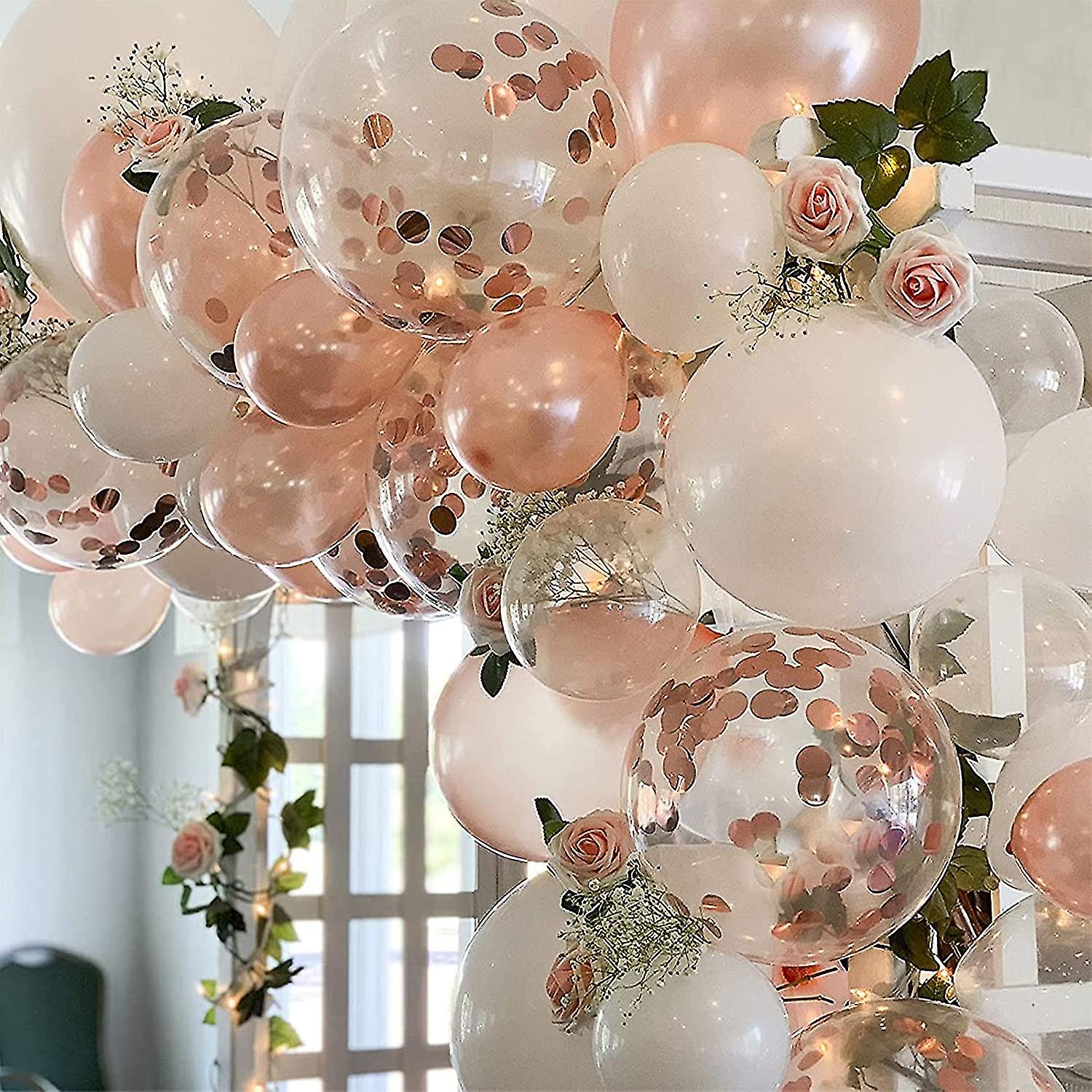 Balloon Arch Kit 100pcs Rose Gold Balloons And White Balloons Garland