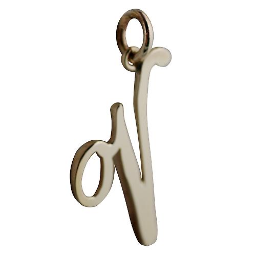 9ct Gold 26x23mm plain Initial V Pendant