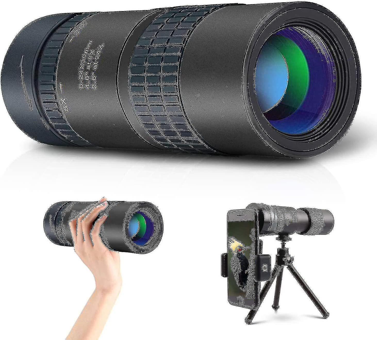 Kids Monocular Telescope, 24x30 High Power Spotting Scopes With Smartphone Holder And Trip