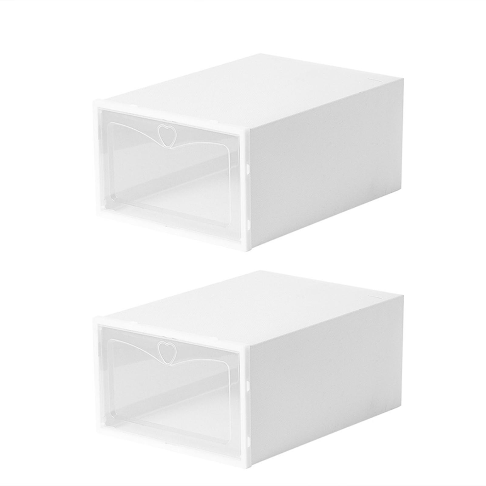 Shoe Storage Boxes Clear Stackable Shoe Organizer 2 Pack Sneaker Shoe Holder Display Case