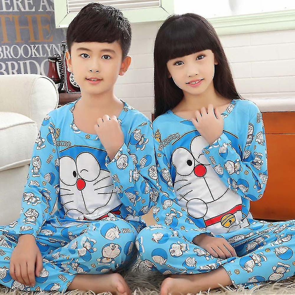 Barn Flicka Pojke Cartoon Pyjamas Set Lång Pyjamas Pjs Sleepwear Nattkläder