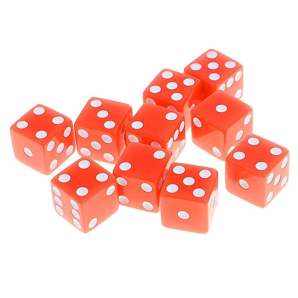 10 Piece D6 Dice Playing Games for Dungeons and Dragons MTG RPG Gaming 16mm Black