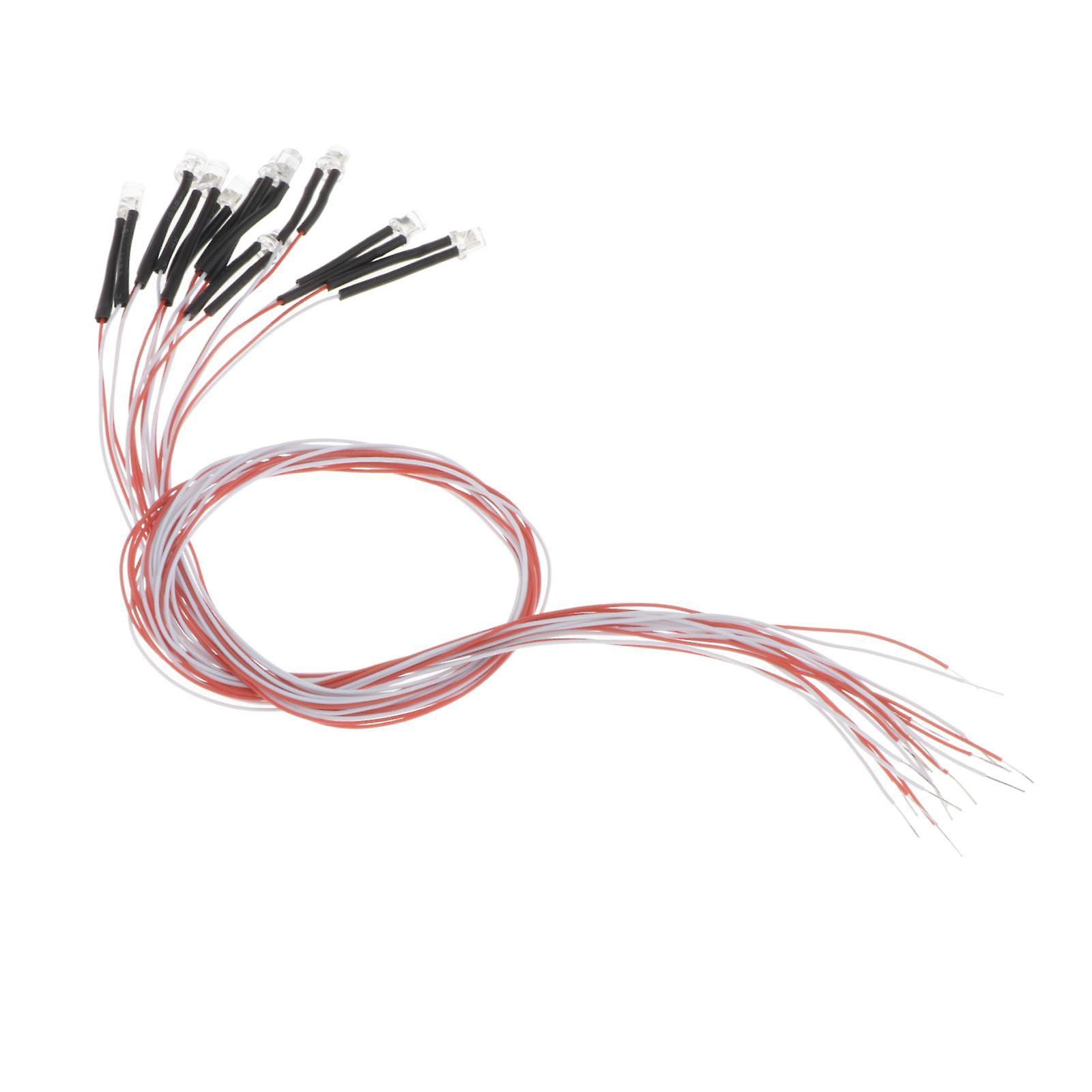 10PCS Pre-wired 3mm LED Light Bulb Emitting Diodes DC3V Orange