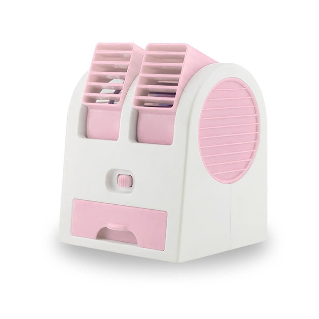 Mini Small Fan Cooling Portable Desktop Dual Bladeless Air Conditioner USB NEW