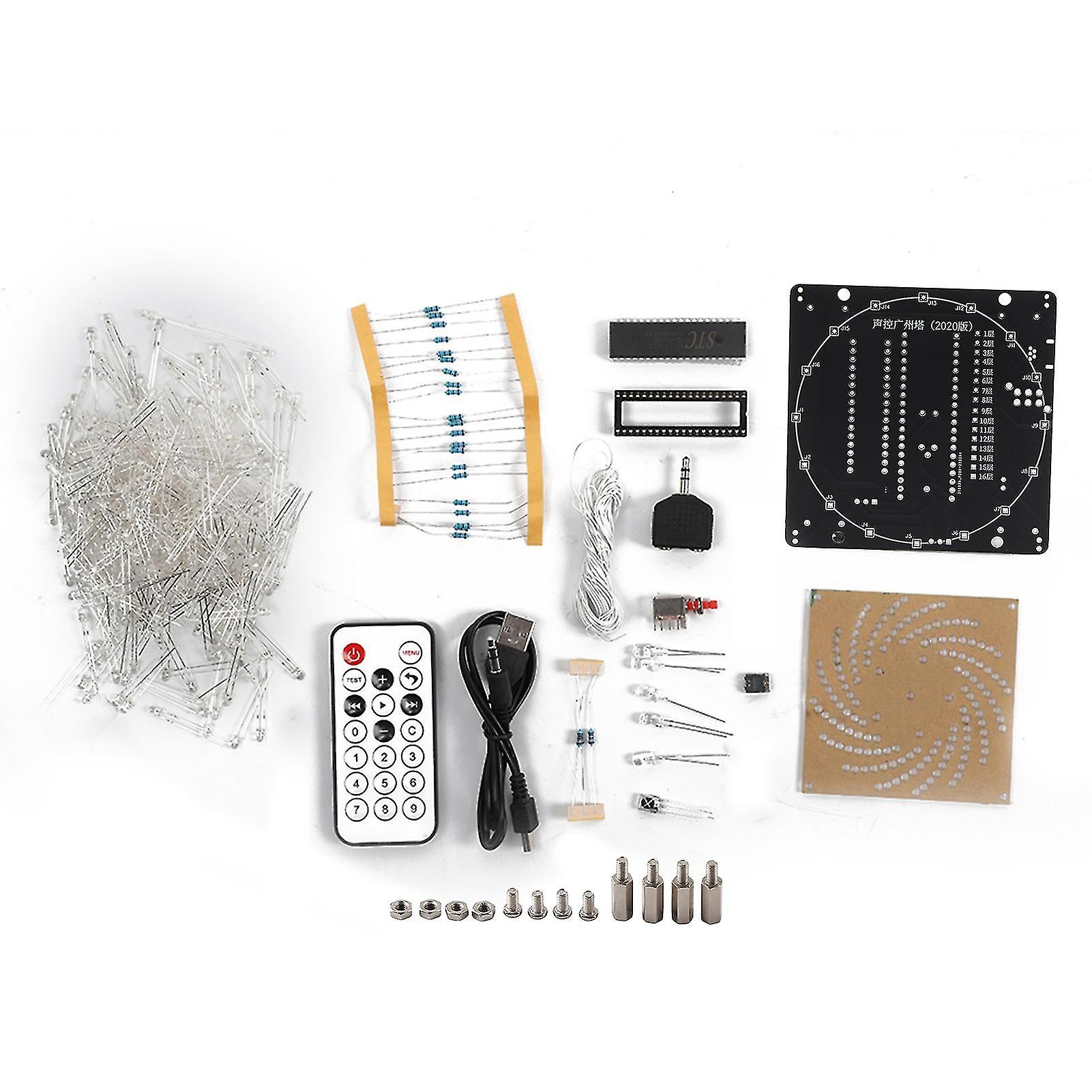 Electronic Tower Colorful Led Display Kit With Remote Control Led Light Cube Diy Set