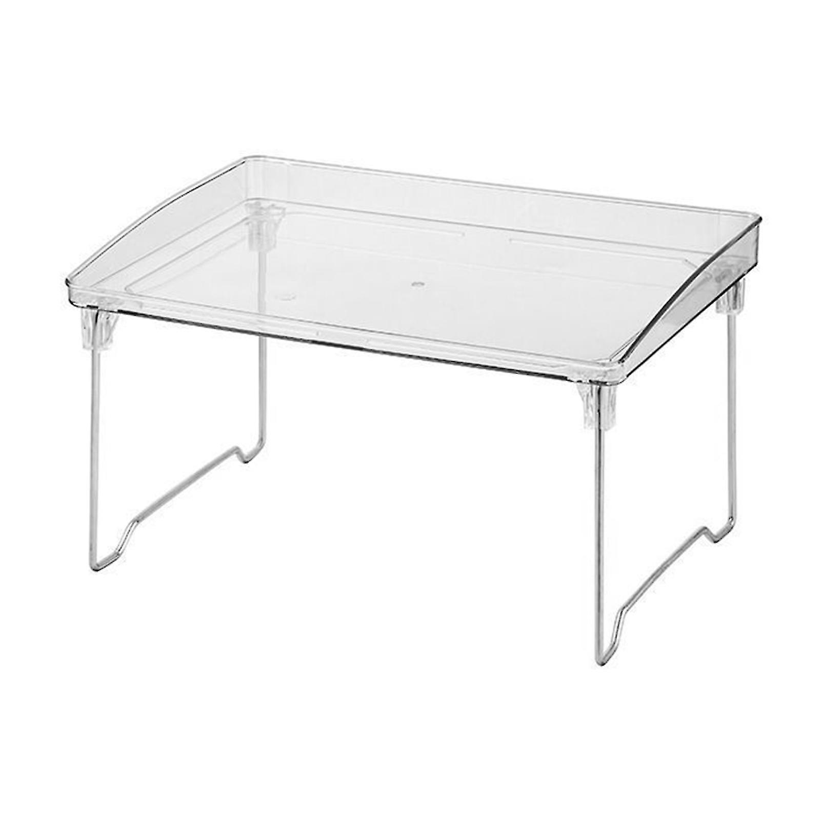 Stackable Clear Organizer Plastic Transparent Tabletop Storage Rack for Makeup Kitchen Tool Stationery One Tier Free Size