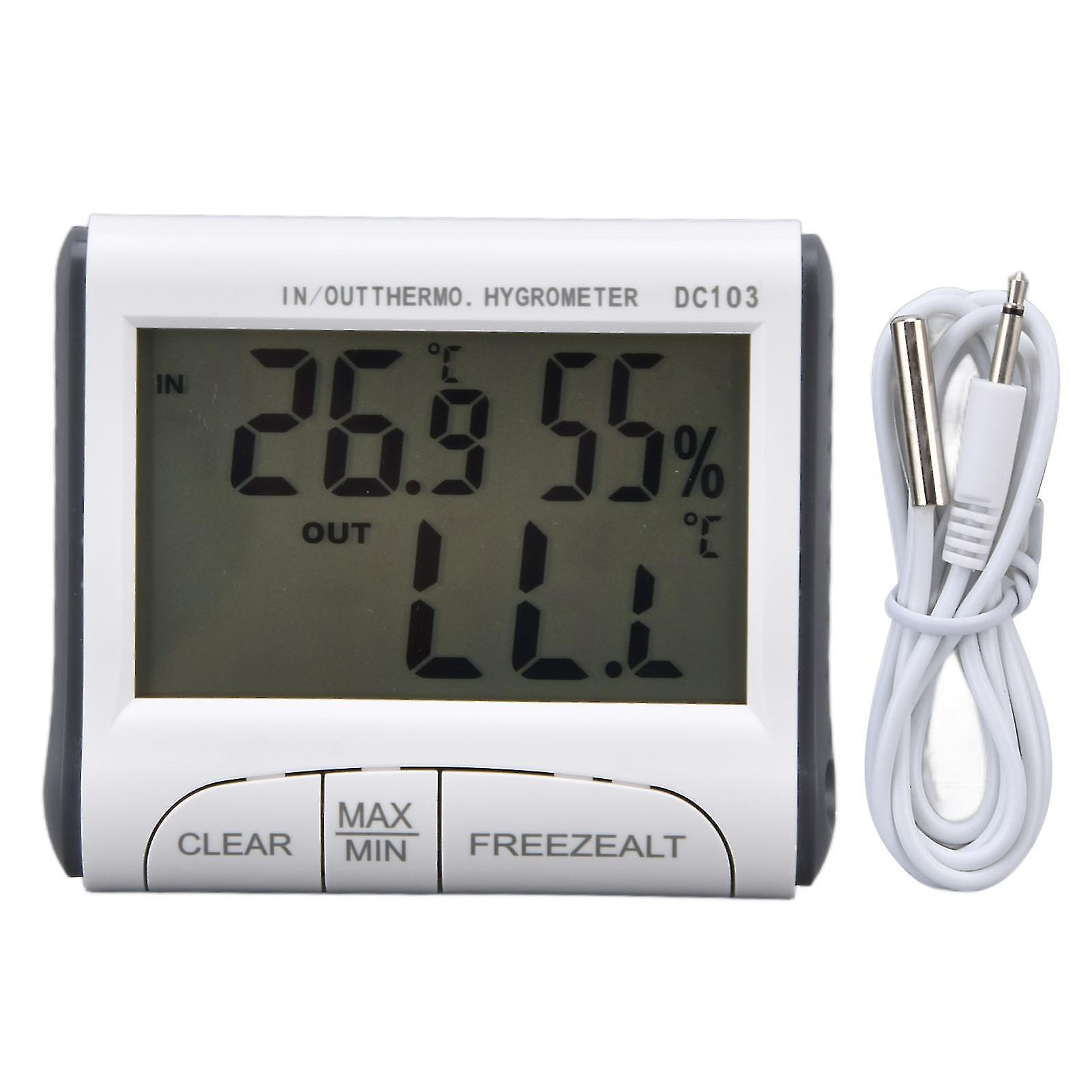 Professional Digital Thermometer Hygrometer For Indoor Outdoor Use, Accurate Temperature Humidity Monitor With Dual Screen Display, Alarm Function
