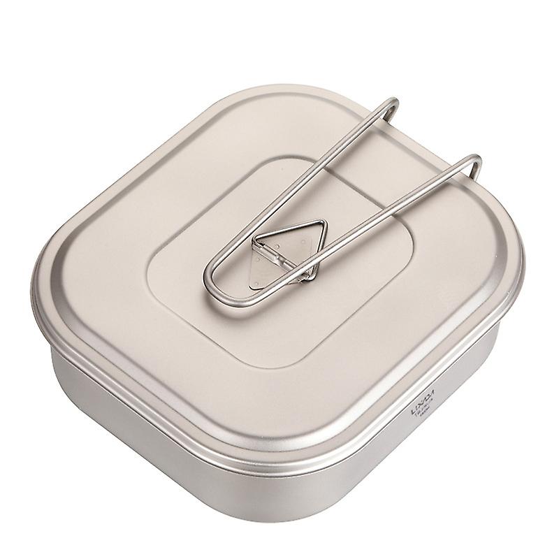 1100ml Ultralight Titanium Lunch Box with Foldable Handle for Outdoor Camping Hiking Backpacking Pic