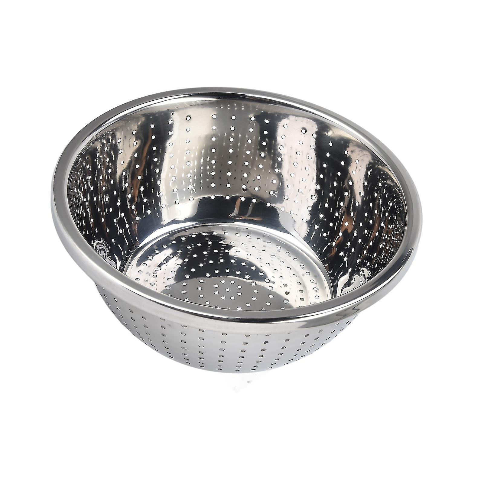 Stainless Steel Multi-Function Vegetable Basket, Rustproof, Colander for Kitchen and Household, Silver, 24cm