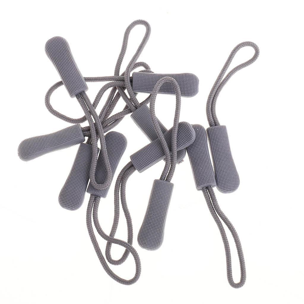 10pcs Zipper Pull Cord Zip Puller Fastener Slider Replacement Black