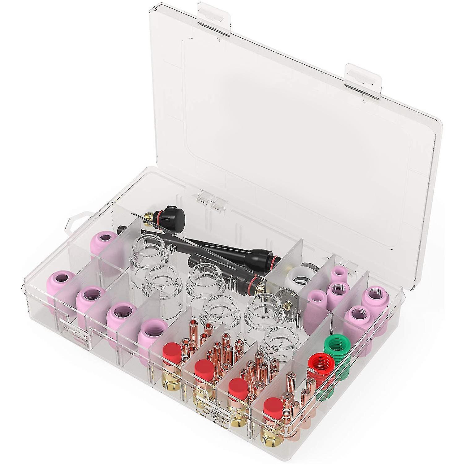 New 71pcs Tig Torch Stubborn Gas Lens 12 Glass Set For Wp-17/18/26 Tig Welding Accessory Kit