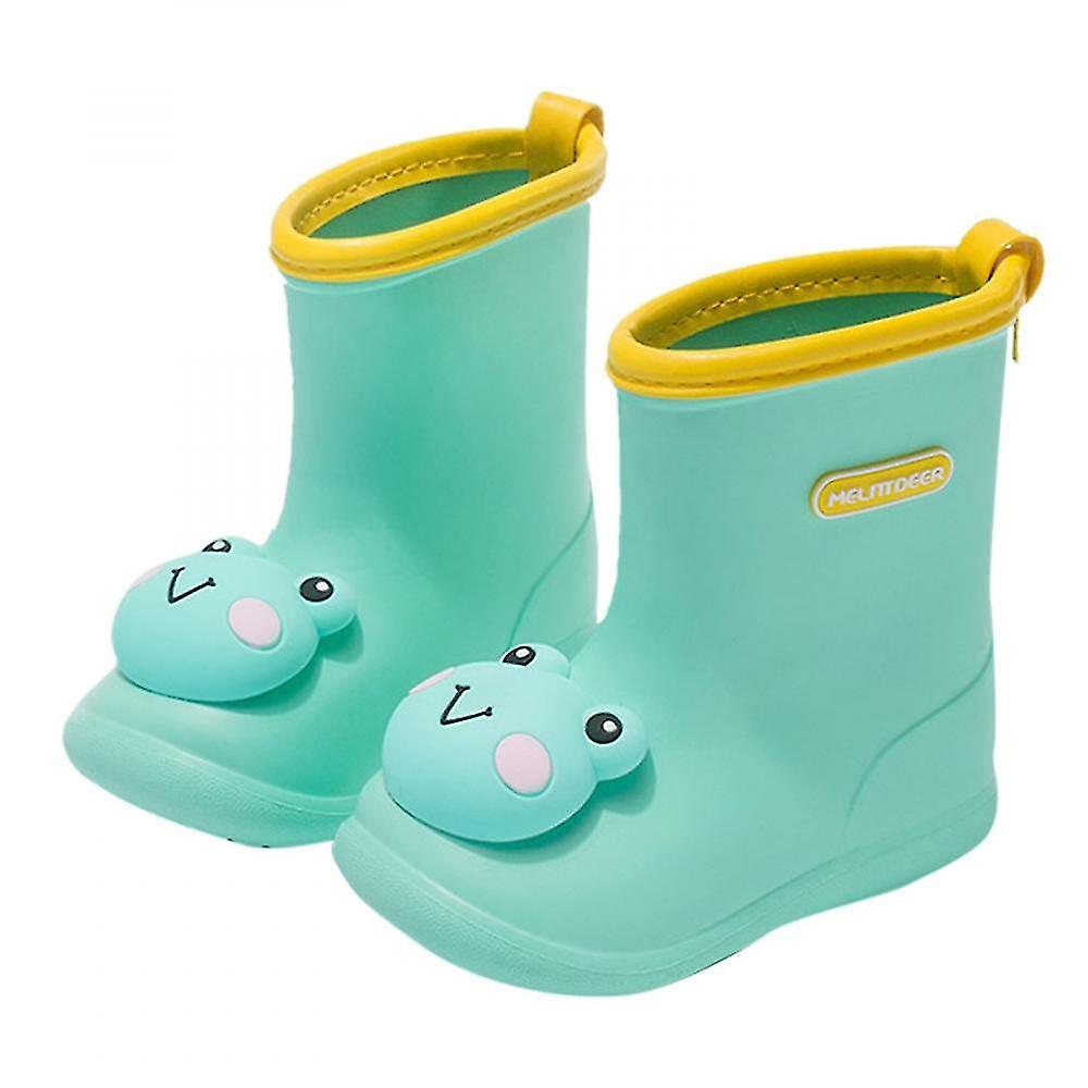 グリーン160ボーイズガールズ漫画かわいい恐竜ウサギ子供レインシューズ防水PVCゴム滑り止めソフト幼児キッズカジュアルレインブーツ