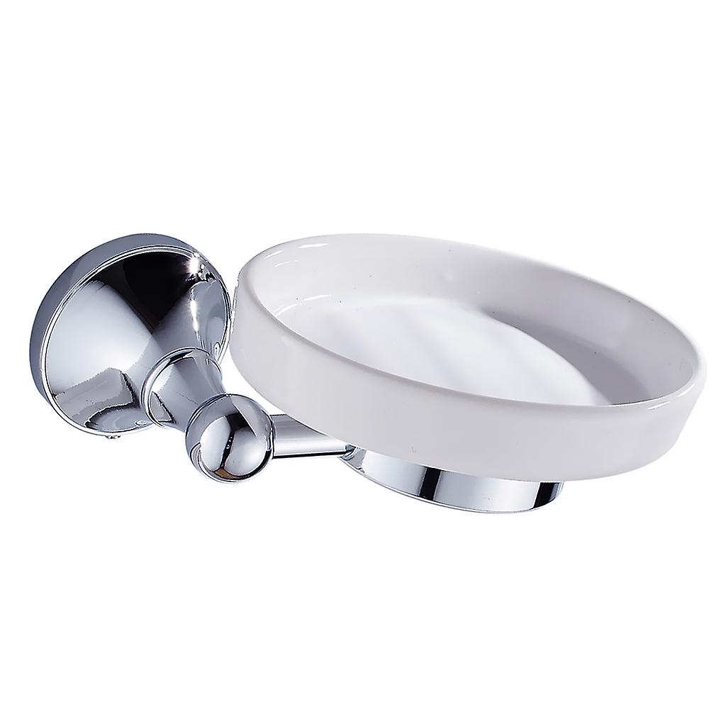 Bathroom Wall Mounted Shower Ceramic Soap Dish Holder Brass Holder Chrome
