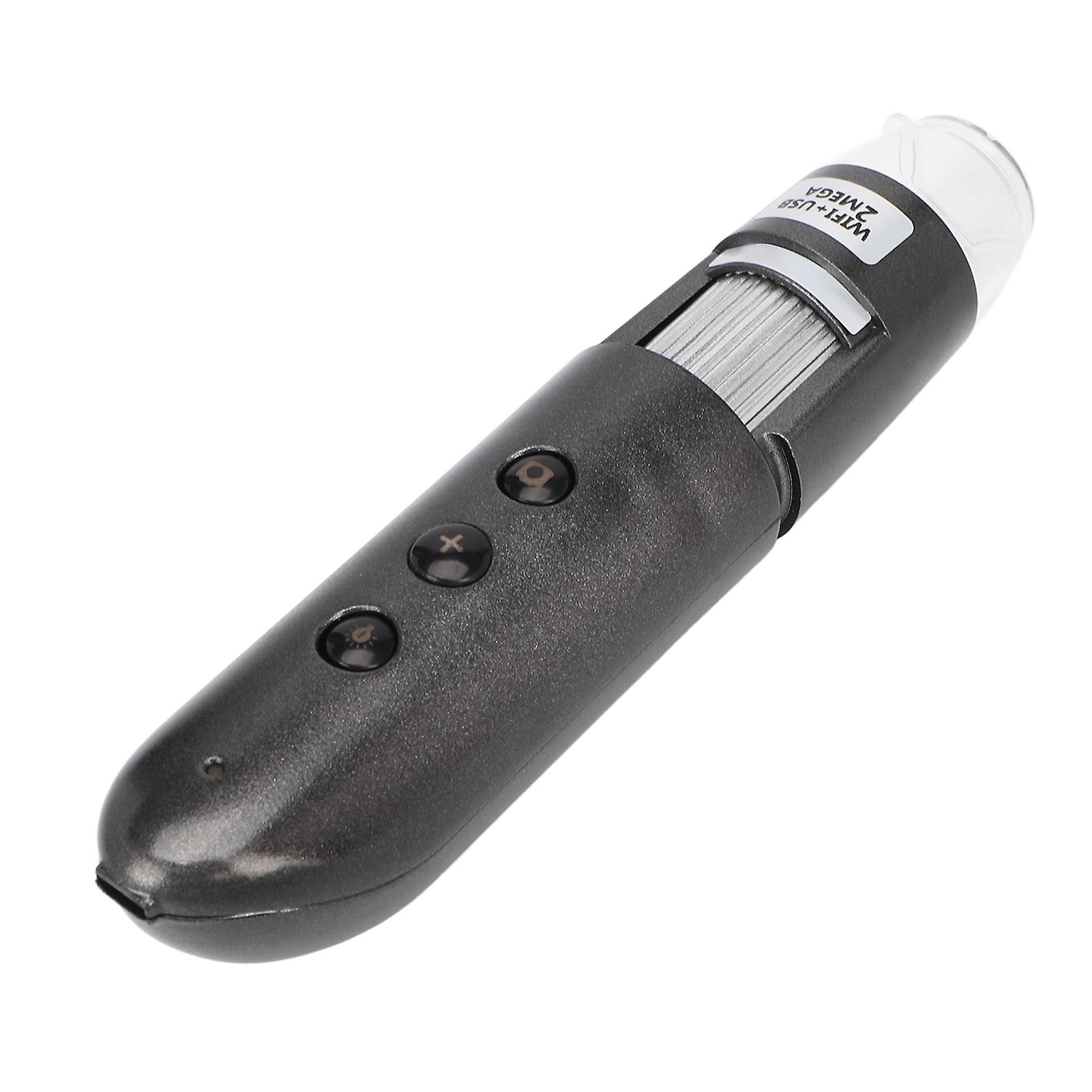 200X Magnification Skin Hair Scalp Detector 2MP Wifi USB High Definition Digital Microscope Skin Analyser Silver Gray 