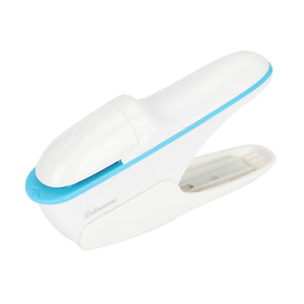 ABS No Staple Stapling Machine Book Paper StaplE Free Stapler Binding Hand Tool(White)
