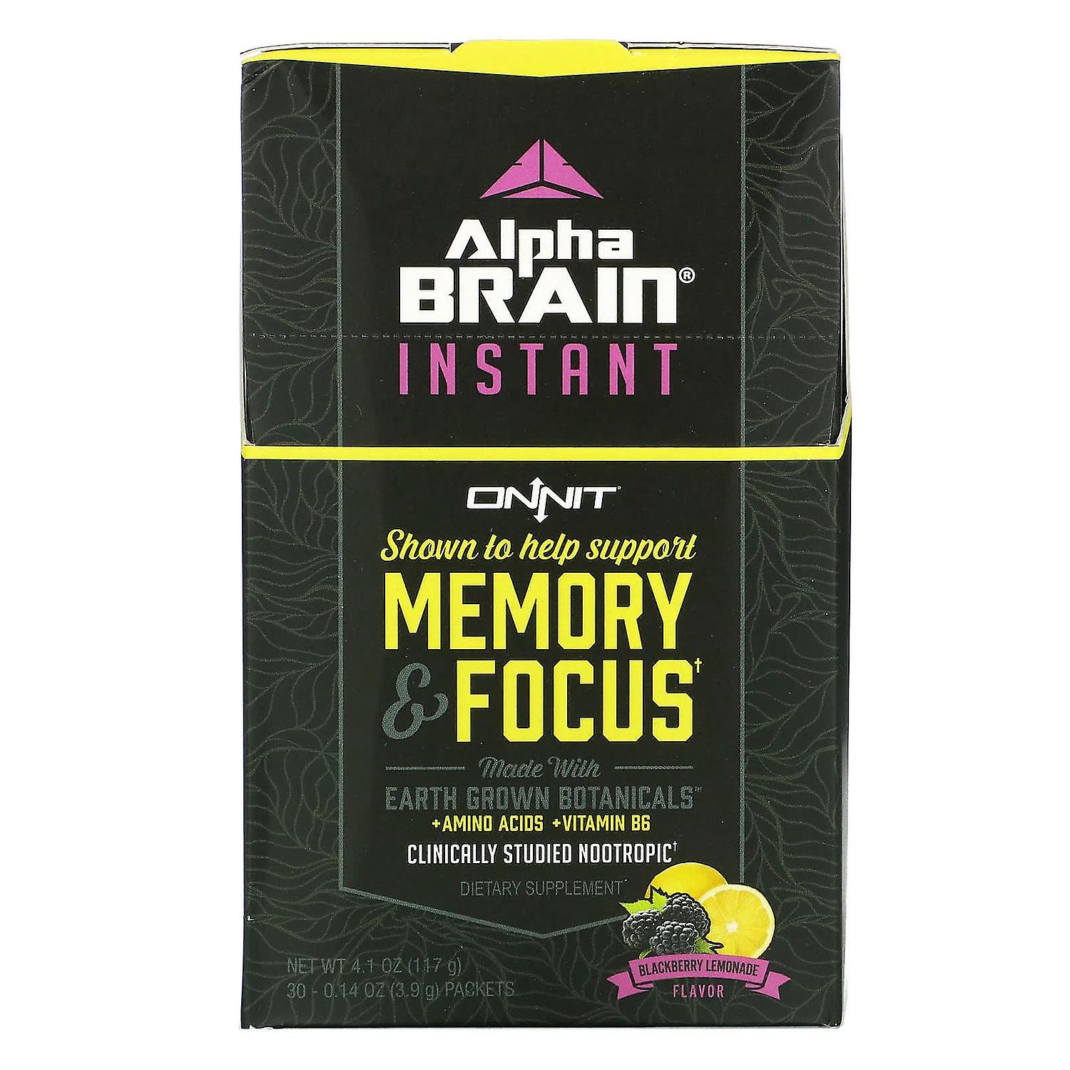Onnit, AlphaBRAIN Instant, Memory & Focus, Blackberry Lemonade Flavor, 30 Packets, 0.14 oz (3.9 g) E