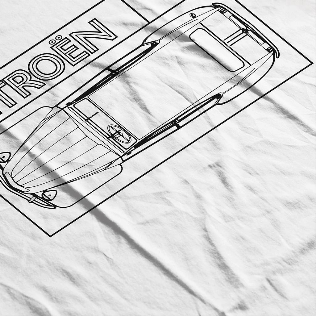Sweat à Capuche Citroën 2CV - Motif Schéma Technique Blanc - Licence Officielle - 80% Coton